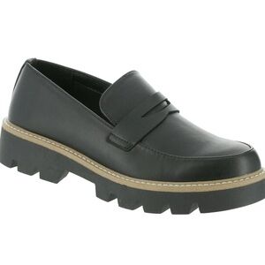 Chinese Laundry Black Loafers with Chunky Sole